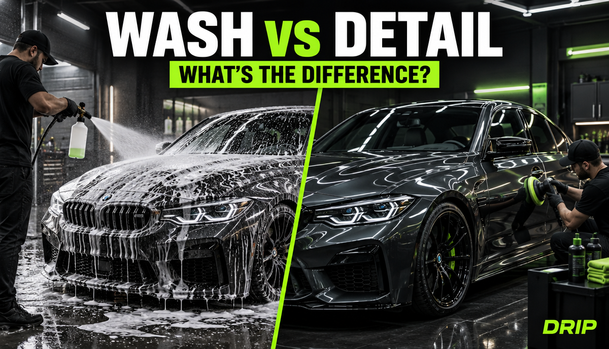 Car wash vs full detail comparison — what each includes and costs — Drip Detailing blog